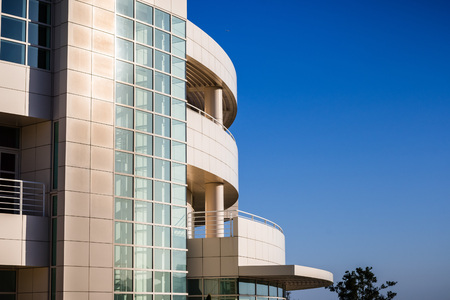 June 8, 2018 Los Angeles / CA / USA - Exterior view of the Research Institute building at Getty Center, designed by architect Richard Meierのeditorial素材
