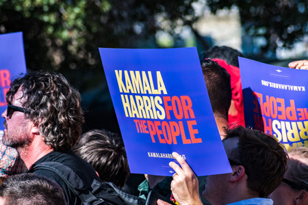 January 27, 2019 Oakland / CA / USA - Kamala Harris for the people sign at the Kamala Harris for...