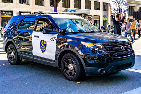 January 27, 2019 Oakland / CA / USA - Oakland Police Department vehicle parked on the streetのeditorial素材