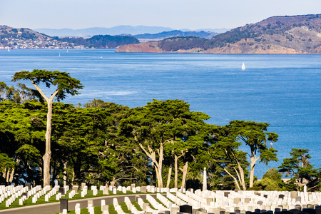 National Cemetery, Presidio Park, San Francisco, Californiaの写真素材