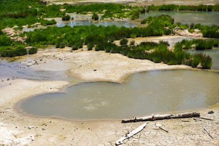 Close up of Mud Volcanoes pools, Yellowstone