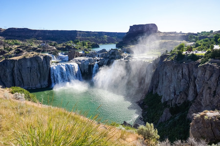 Shoshone falls in the morning, Twin Falls, Idahoの写真素材