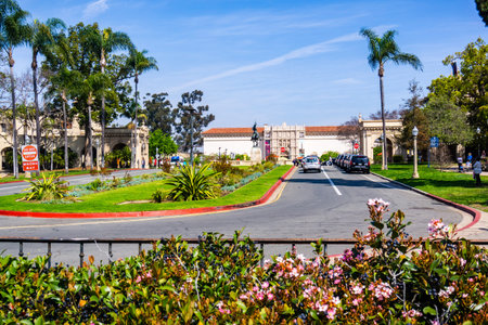 March 19, 2019 San Diego / CA / USA - Landscape in Plaza de Panama, Balboa Park