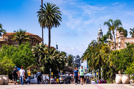 March 19, 2019 San Diego / CA / USA - Landscape in Balboa Park on a sunny dayのeditorial素材