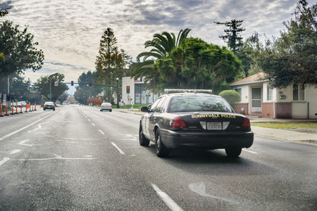 November 23, 2017 Sunnyvale/CA/USA - Police car driving on the streets of Sunnyvale, Santa Clara countyのeditorial素材