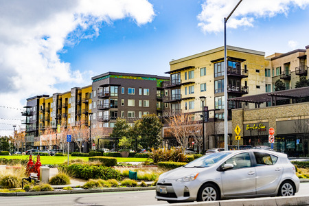 February 16, 2019 Mountain View / CA / USA - New residential buildings in south San Francisco bay areaのeditorial素材