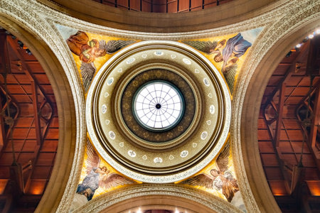May 9, 2019 Palo Alto / CA / USA - The dome and skylight of the Memorial Church at Stanford