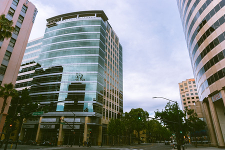 May 22, 2019 San Jose / CA / USA - Modern office buildings in downtown San Jose, Silicon Valleyのeditorial素材