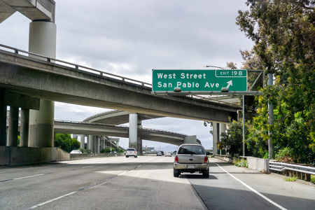 May 26, 2019 Oakland / CA / USA - Freeway interchange in East San Francisco bay areaのeditorial素材