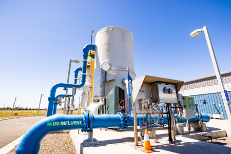 June 20, 2019 San Jose / CA / USA - Silicon Valley Advanced Water Purification Center located in South San Francisco bay area; part of the Santa Clara Valley Water Districtâs recycledのeditorial素材