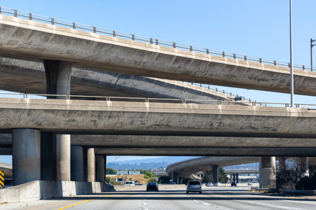 Freeway interchange in San Francisco bay area, California