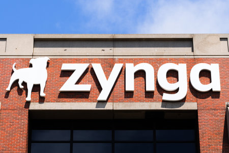 August 10, 2019 San Francisco / CA / USA - Zynga sign at their HQ in Silicon Valley; Zynga Inc. is...