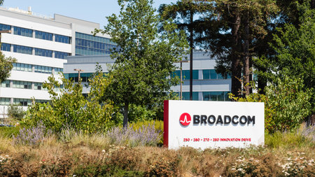 September 9, 2019 San Jose / CA / USA - Broadcom headquarters in Silicon Valley; Broadcom Inc. is an...