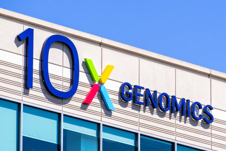 August 25, 2019 Pleasanton / CA / USA - 10x Genomics headquarters in Silicon Valley; 10x Genomics is...