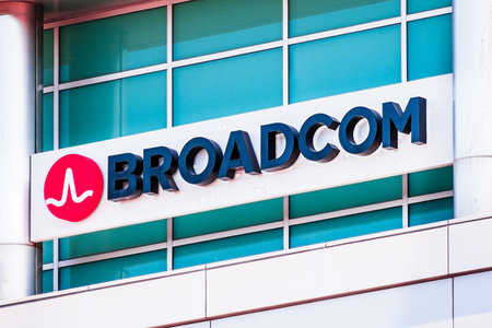September 9, 2019 Sunnyvale / CA / USA - Broadcom sign at their offices in Silicon Valley; Broadcom...