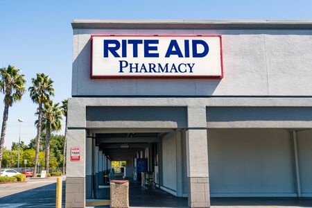 September 12, 2019 Santa Clara / CA / USA - Rite Aid pharmacy entrance; Rite Aid Corporation is the third largest drugstore chain in the United Statesのeditorial素材