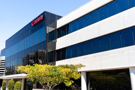 September 9, 2019 San Jose / CA / USA - Canon Solutions America (wholly owned subsidiary of Canon USA Inc.) offices in Silicon Valley; Canon Inc. is a Japanese producer of imaging and optical productsのeditorial素材