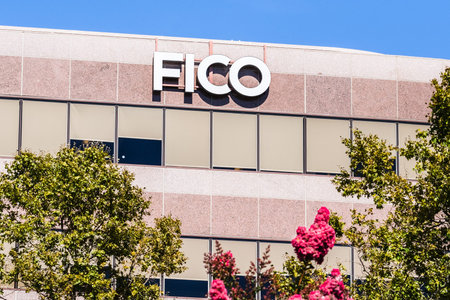 August 26, 2019 San Jose / CA / USA - FICO headquarters in Silicon Valley; FICO, originally Fair,...