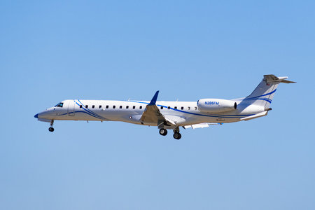 Oct 9, 2019 San Jose / CA / USA - INTEL Air Shuttle Aircraft N286FM arriving at Norman Y. Mineta San...