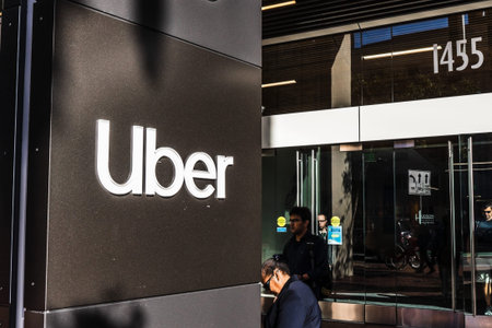 August 21, 2019 San Francisco / CA / USA - UBER headquarters in SOMA district; Uber Technologies,...