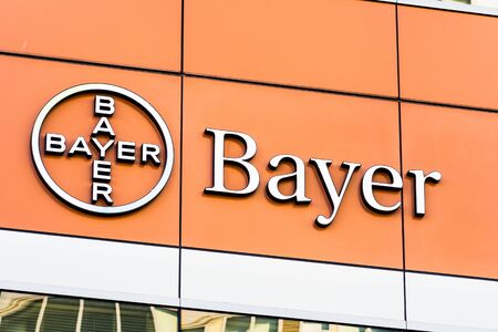 Nov 2, 2019 San Francisco / CA / USA - Bayer offices located in Mission Bay District; Bayer AG is a German multinational pharmaceutical and life sciences company, one of the largest in the worldのeditorial素材