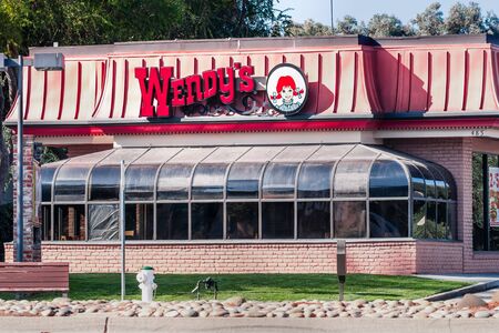 Nov 10, 2019 Sunnyvale / CA / USA - Wendy's location in South San Francisco Bay Area; Wendy's is an American international fast food restaurant chainのeditorial素材