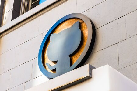 Nov 17, 2019 San Francisco / CA / USA - GitHub symbol, Octocat, at the San Francisco headquarters; GitHub, a Microsoft subsidiary, provides hosting for software development version control using Gitのeditorial素材