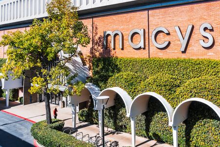 Oct 10, 2019 Palo Alto / CA / USA - Macy's store located in the upscale open air Stanford Shopping Mall, San Francisco bay, Californiaのeditorial素材