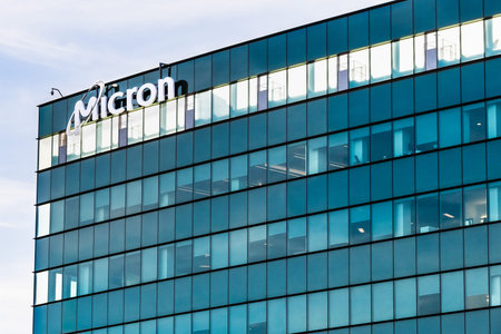 Jan 3, 2020 San Jose / CA / USA - Micron headquarters in Silicon Valley; Micron Technology, Inc. is...