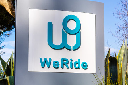 Jan 31, 2020 San Jose / CA / USA - WeRide sign at the Company offices in Silicon Valley; WeRide.ai...