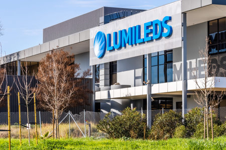 Jan 31, 2020 San Jose / CA / USA - Lumileds headquarters in Silicon Valley; Lumileds is a lighting...