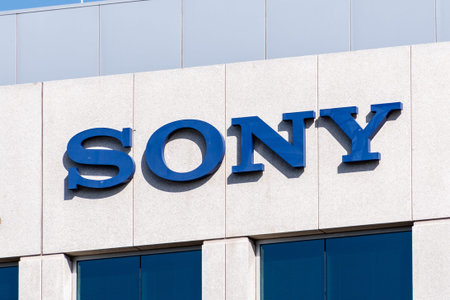 Jan 31, 2020 San Jose / CA / USA - Sony sign at the Sony Electronics Inc offices in Silicon Valley;...