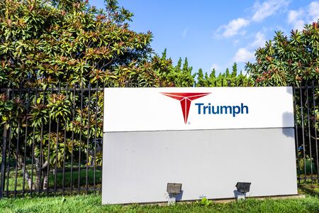 Dec 8, 2019 Hawthorne / CA / USA - Triumph Group sign at their facility in Los Angeles county; Triumph Group, Inc. is an international supplier of aerospace services, structures, systems and supportのeditorial素材
