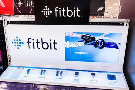 Feb 10, 2020 Sunnyvale / CA / USA - Fitbit stand displaying several Fitbit models; Fitbit, Inc. is...