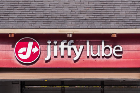Jan 9, 2020 Mountain View / CA / USA - Jiffy Lube sign at one of their locations in South San...