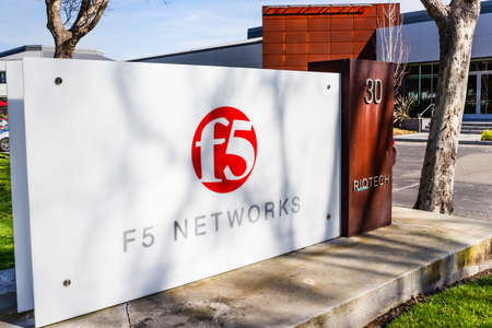 Feb 27, 2020 San Jose / CA / USA - F5 Networks corporate headquarters in Silicon Valley; F5 Networks, Inc. specializes in application services and application delivery networking (ADN)のeditorial素材