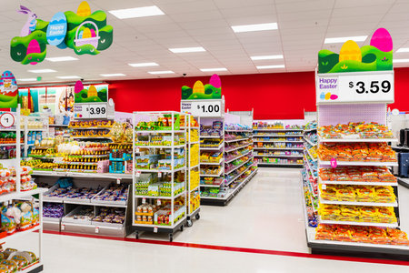 March 11, 2020 Santa Clara / CA / USA - Easter Holiday dedicated area in a Target store, fully...