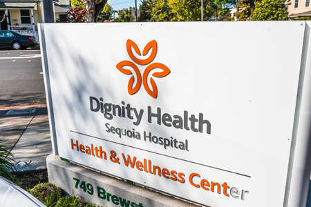 Mar 16, 2020 Redwood City / CA / USA - Dignity Health Sequoia Hospital logo; Dignity Health is a California-based not-for-profit public-benefit corporation, and a division of CommonSpirit Healthのeditorial素材