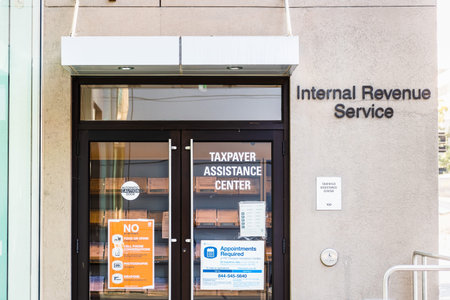 Oct 20, 2019 San Jose / CA / USA - Internal Revenue Service Taxpayer Service location in downtown...