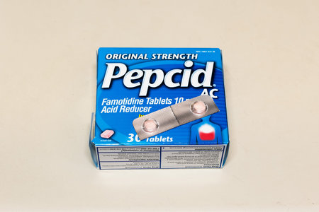 Apr 27, 2020 Sunnyvale / CA / USA - Two Pepcid pills placed on an opened box; Pepcid is one of the...