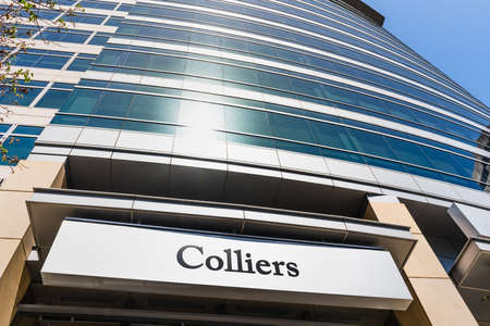 May 6, 2020 San Jose / CA / USA - Colliers headquarters in Silicon Valley; Colliers International is a Canada-based global commercial real estate services organizationのeditorial素材