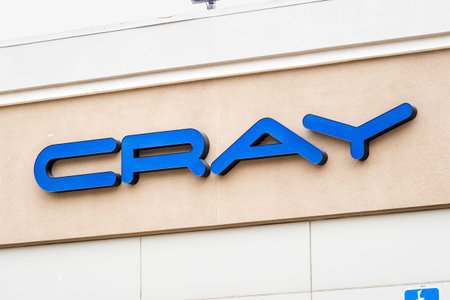 September 8, 2020 San Jose / CA / USA - Cray logo at their headquarters in Silicon Valley; Cray...