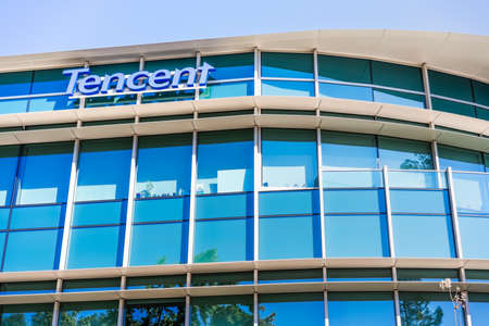 Sep 29, 2020 Palo Alto / CA / USA - Tencent offices in Silicon Valley; Tencent Holdings Limited is a Chinese multinational conglomerate holding company and one of the world's top technology companiesのeditorial素材