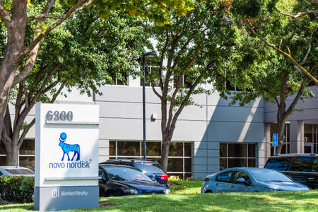Sep 17, 2020 Fremont / CA / USA - Novo Nordisk headquarters in Silicon Valley; Novo Nordisk A/S is a Danish multinational pharmaceutical companyのeditorial素材