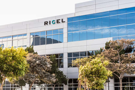 Sep 21, 2020 South San Francisco / CA / USA - Rigel HQ in Silicon Valley; Rigel is a biotechnology pharma company whose drug, fostamatinib, is being evaluated for the treatment of COVID-19 pneumoniaのeditorial素材