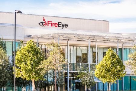 Sep 24, 2020 Milpitas / CA / USA - FireEye headquarters in Silicon Valley; FireEye, Inc. provides malware protection systems and network threat prevention solutionsのeditorial素材