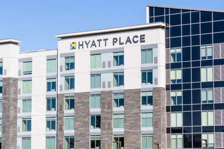 Nov 27, 2020 San Jose / CA / USA - Hyatt Place San Jose Airport hotel in Silicon Valley; Hyatt Place brand is designed as a limited service offering for business travelersのeditorial素材