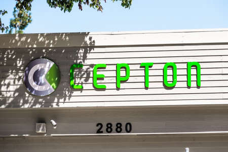 Sep 18, 2020 San Jose / CA / USA - Cepton logo at the Silicon Valley headquarters; Cepton Technologies develops lidar-based solutions for autonomous driving, intelligent traffic systems and other usesのeditorial素材