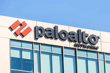 Sep 26, 2020 Santa Clara / CA / USA - Palo Alto Networks logo at their headquarters in Silicon Valley; Palo Alto Networks, Inc. is an American multinational cyber security companyのeditorial素材