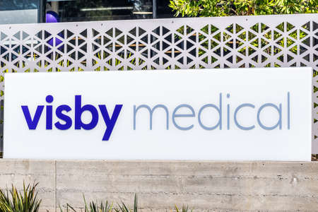 Sep 18, 2020 San Jose / CA / USA - Visby Medical logo at their Silicon Valley HQ; Visby Medical Inc is a company that develops PCR-based diagnostic tests for the detection of infectious diseasesのeditorial素材